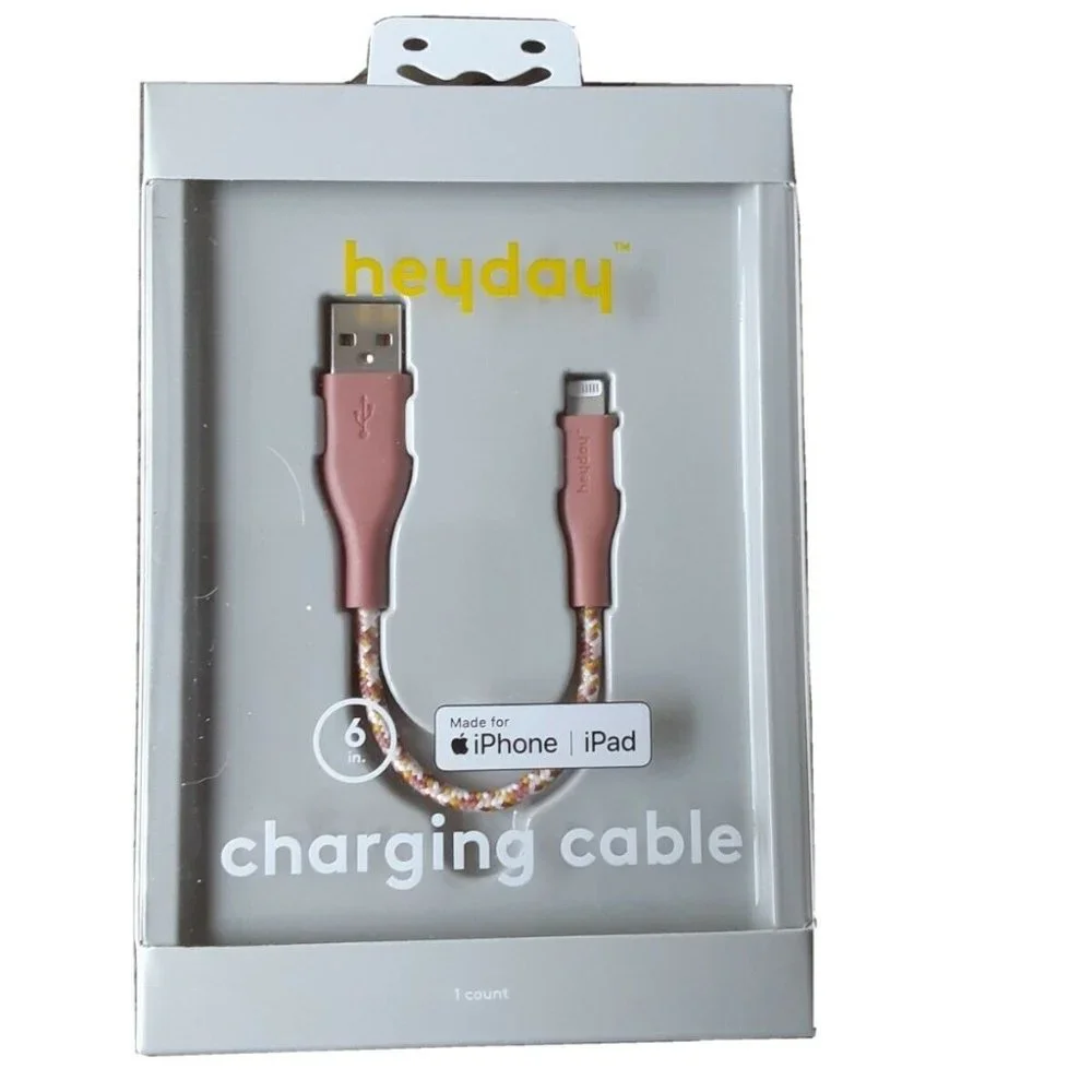 heyday 6'' usb-a to lightning cable,new in box,